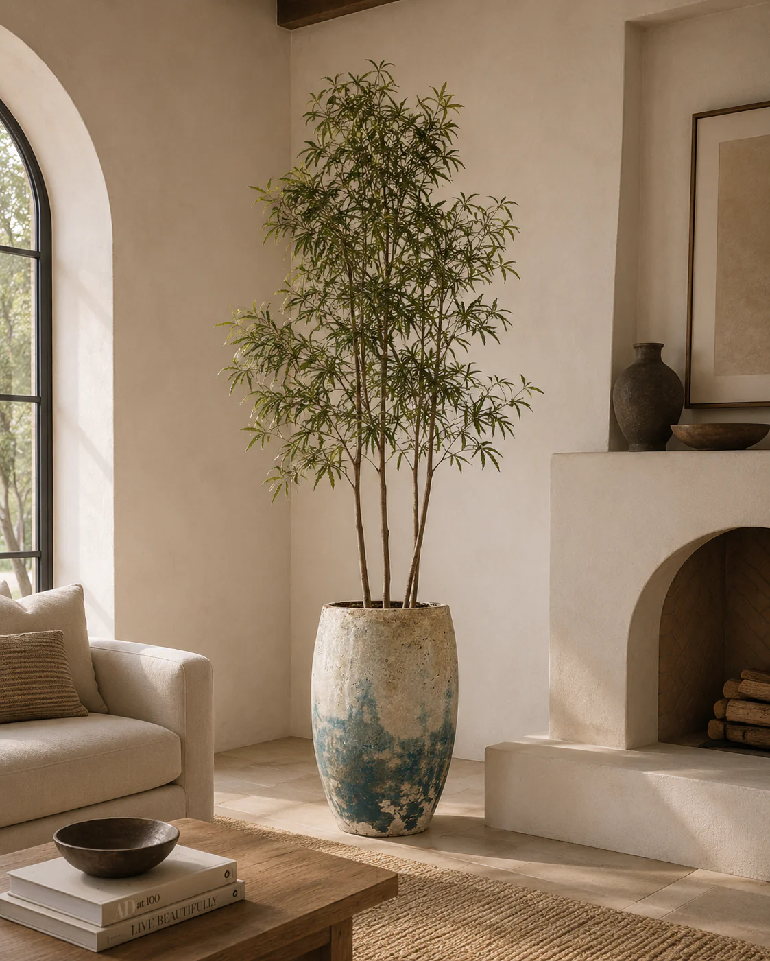 10' False Aria in Large Argos Planter with Moss PC1435CN1373LG