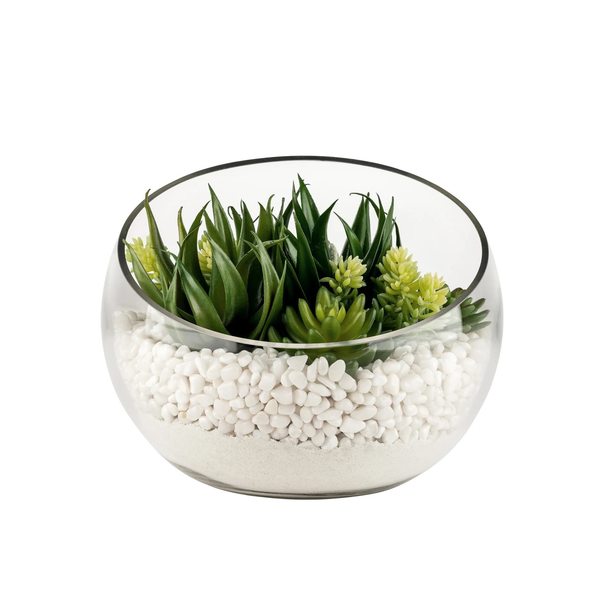 12" Bubba Slant Bowl with Succulent Arrangement AR1609