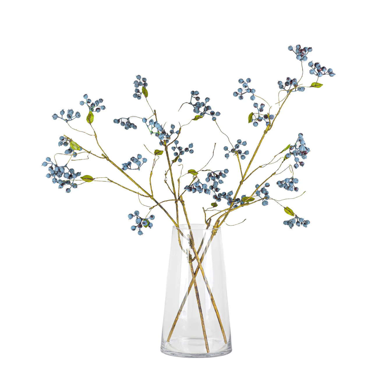 12" Mazzy Vase with Blueberry Stems and Acrylic Water   AR1885