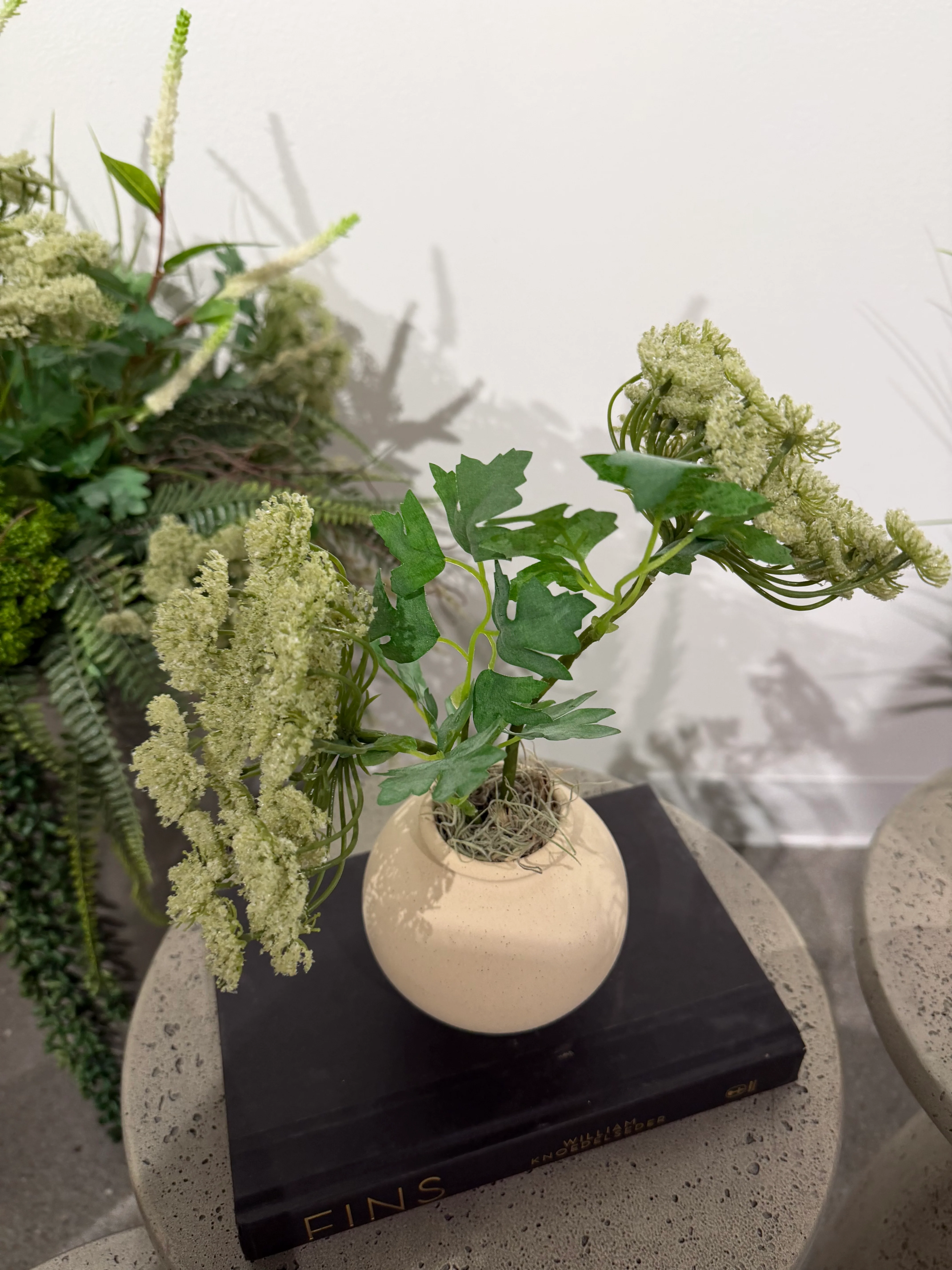 4.25" Stuart Bud Vase with Queen Anne's Lace AR1904