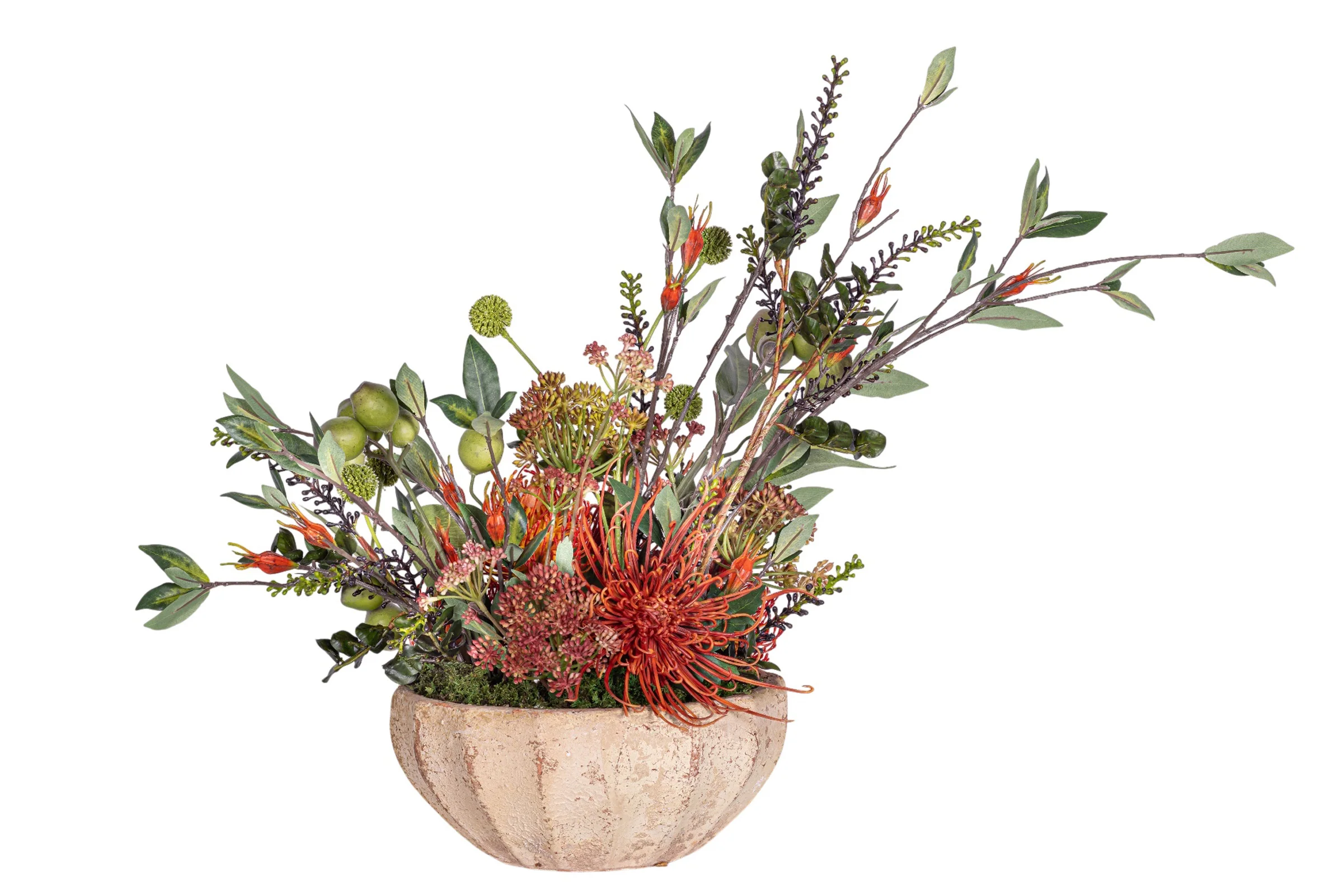 35" Ansel Bowl with Mixed Floral Arrangement AR1971 - Image 3