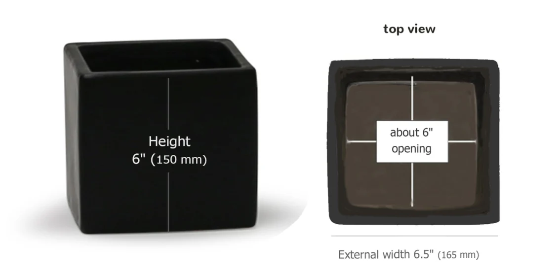 Harley Pot-Black Square  CN1002 - Image 2